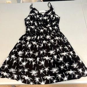 H & M black palm trees dress
